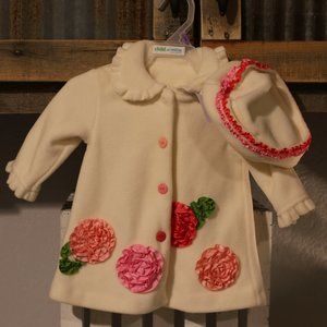 Stunning Bonnie Baby Coat and Hat, baby girl 3-6 mths (like 6-12 tho)